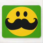 Mustache Yellow Happy Face Muismat (Voorkant)