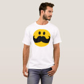 Mustache Yellow Happy Face T-shirt (Voorkant volledig)