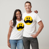 Mustache Yellow Happy Face T-shirt (Unisex)