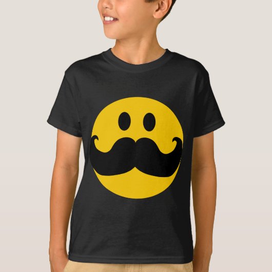 Mustache Yellow Happy Face T-shirt (Voorkant)