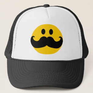 Mustache Yellow Happy Face Trucker Pet