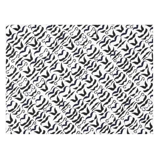 Mustache zwart en wit om het even welke achtergron tafelkleed (Voorkant (Horizontaal))