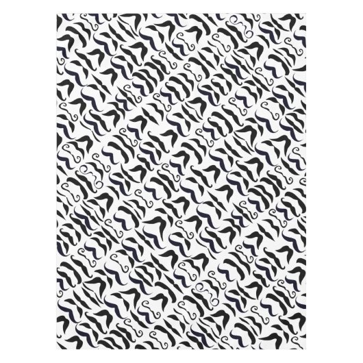 Mustache zwart en wit om het even welke achtergron tafelkleed (Voorkant)