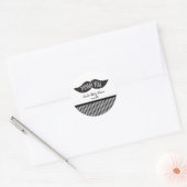Mustache Zwart & Wit Dank u Party Stickers (Envelop)