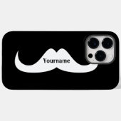Mustache Zwart-wit Jouw naam Aanpassen Case-Mate iPhone Case (Achterkant (horizontaal))