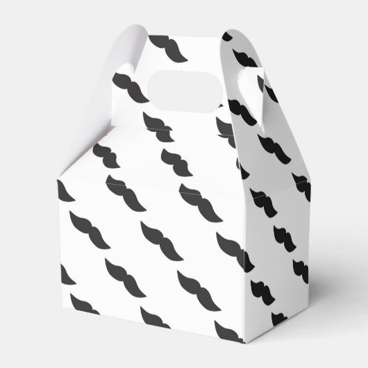 Mustache Zwart & Wit Modern Party Favor Boxes Bedankdoosjes (Achterkant)