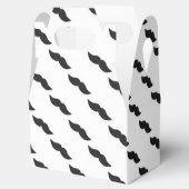 Mustache Zwart & Wit Modern Party Favor Boxes Bedankdoosjes (Geopend)