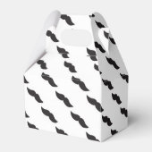 Mustache Zwart & Wit Modern Party Favor Boxes Bedankdoosjes (Voorkant Zijde)