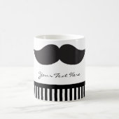 Mustache Zwart & Witte Strepen Moderne Koffie Mok (Center)