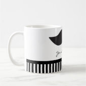 Mustache Zwart & Witte Strepen Moderne Koffie Mok (Links)