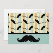 Mustache, zwarte stuur, cadeau voor papa! briefkaart (Voorkant / Achterkant)
