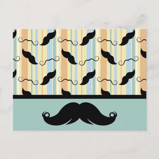 Mustache, zwarte stuur, cadeau voor papa! briefkaart (Voorkant)