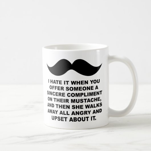 Mustached Woman Funny Mug Koffiemok (Rechts)