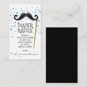 Mustachel Baby shower Luier Raffle Ticket Informatiekaartje (Voorkant / Achterkant)