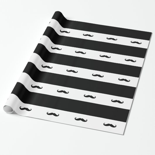 Mustaches Cadeaupapier (Uitgerold)