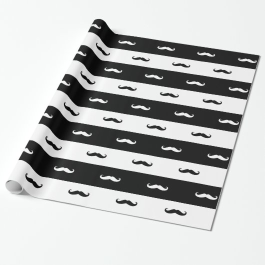 Mustaches Cadeaupapier (Uitgerold)