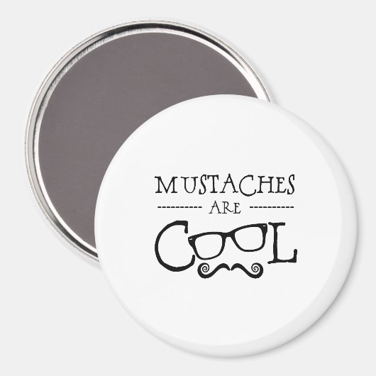 Mustaches Cool Glasses Magneet (Voorkant / Achterkant)