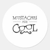 Mustaches Cool Glasses Ronde Sticker (Voorkant)