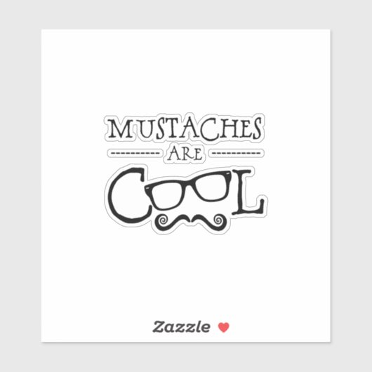 Mustaches Cool Glasses Sticker (Vel)