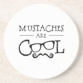 Mustaches Cool Glasses Zandsteen Onderzetter (Voorkant)