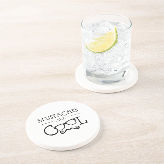 Mustaches Cool Glasses Zandsteen Onderzetter (Zijkant)
