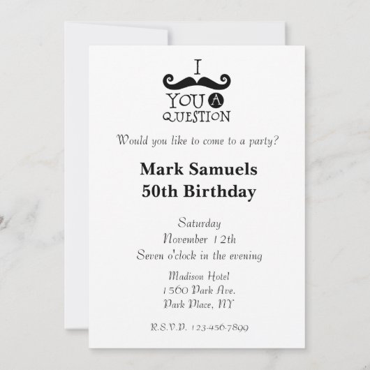 Mustaches Kaart (Achterkant)