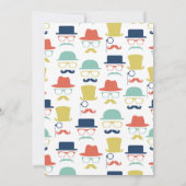 Mustaches Petten Verjaardaguitnodiging Hip Mannen  Kaart (Achterkant)