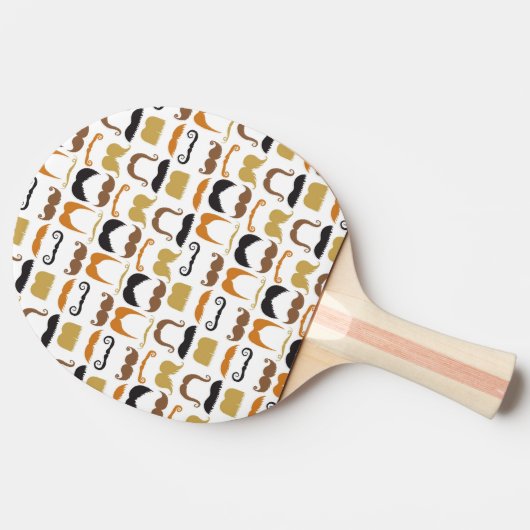 Mustaches Ping Pong Paddle Tafeltennisbatje (Zijkant)