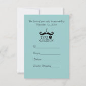 Mustaches R.S.V.P. Blauw RSVP Kaartje (Achterkant)