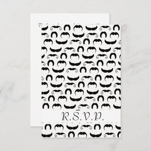 Mustaches R.S.V.P. RSVP Kaartje (Voorkant / Achterkant)