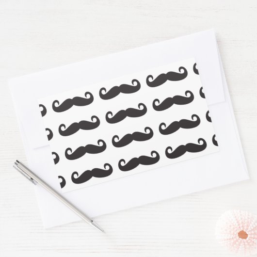 Mustaches Rechthoekige Sticker (Envelop)