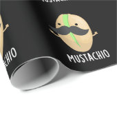 Mustachio Funny Pistachio Mustache Pun Dark BG Cadeaupapier (Rol Hoek)