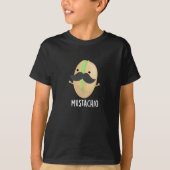 Mustachio Funny Pistachio Mustache Pun Dark BG T-shirt (Voorkant)