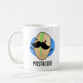 Mustachio Funny Pistachio Mustache Pun Koffiemok (Links)
