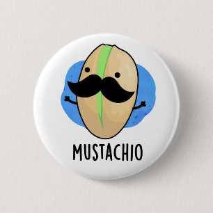 Mustachio Funny Pistachio Mustache Pun Ronde Button 5,7 Cm