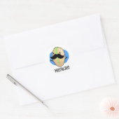 Mustachio Funny Pistachio Mustache Pun Ronde Sticker (Envelop)