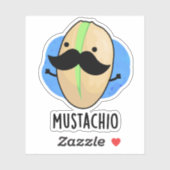 Mustachio Funny Pistachio Mustache Pun Sticker (Vel)