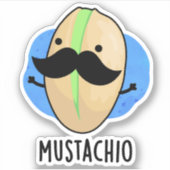 Mustachio Funny Pistachio Mustache Pun Sticker (Voorkant)