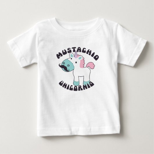 Mustachio unicornio Baby Shirt (Voorkant)