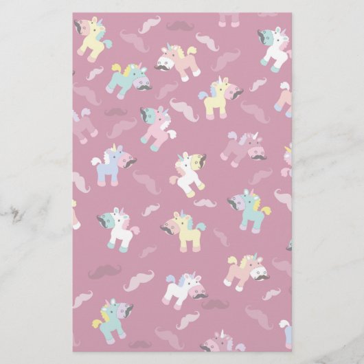 Mustachio Unicornio Briefpapier (Voorkant)