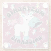 Mustachio Unicornio! Glazen Onderzetter (Achterkant)