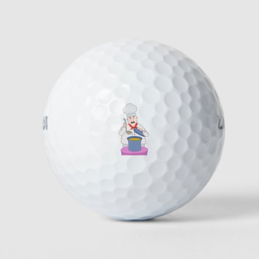 Mustachioed Chef Golfballen (Voorkant)