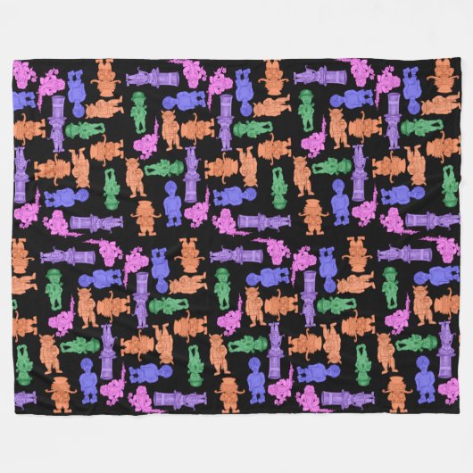 Mustachioed Men All-Over Print Fleece Deken (Voorkant (Horizontaal))