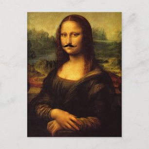 Mustachioed Mona Lisa Briefkaart