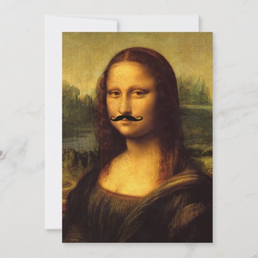 Mustachioed Mona Lisa Kaart (Voorkant)