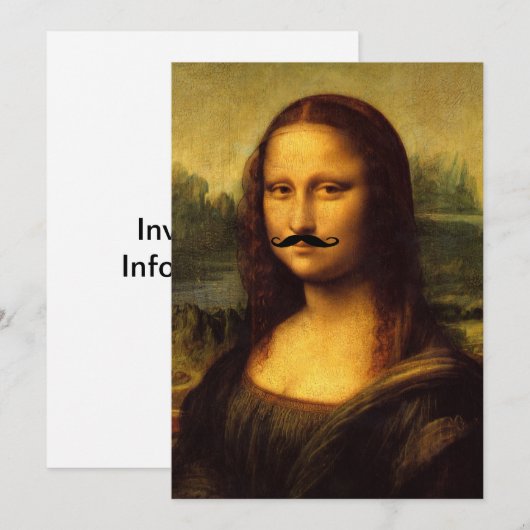 Mustachioed Mona Lisa Kaart (Voorkant / Achterkant)