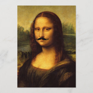 Mustachioed Mona Lisa Kaart