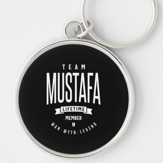Mustafa Gepersonaliseerde naam Birthday Gift Sleutelhanger (Voorkant)