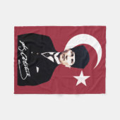 Mustafa Kemal Atatürk Fleece Deken (Voorkant (Horizontaal))