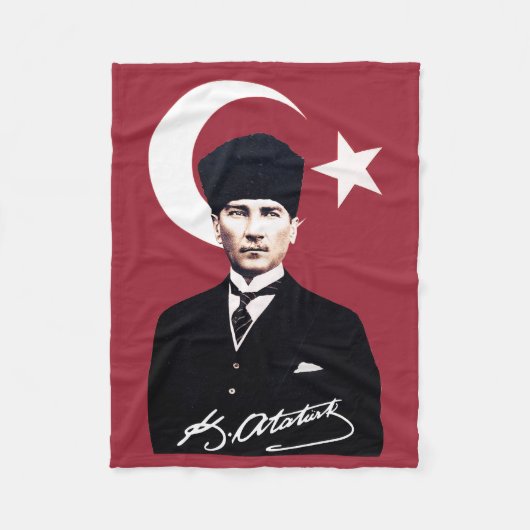 Mustafa Kemal Atatürk Fleece Deken (Voorkant)